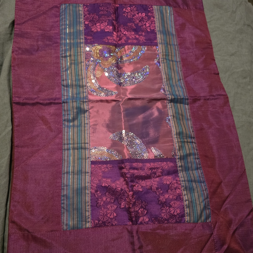 Purple and Pink Embroidered Textile AFGHANI HAND MADE NEVER USED
